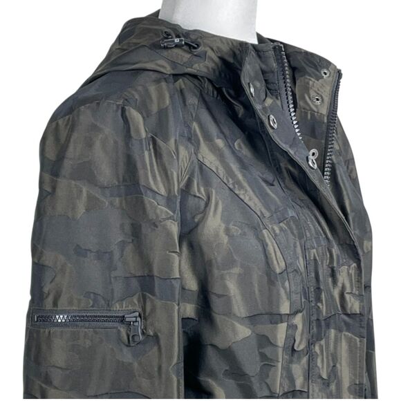 BLANC NOIR Camo Grenadier Utility Jacket Size XS Hooded Olive Green Jacquard EUC - Picture 7 of 16